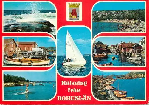 Navigation sailing vessels & boats themed postcard Bohuslan harbour yacht