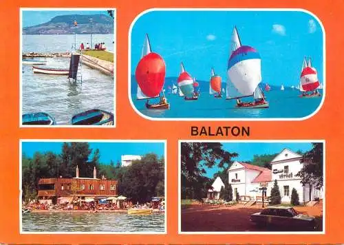 Navigation sailing vessels & boats themed postcard Balaton windsurf