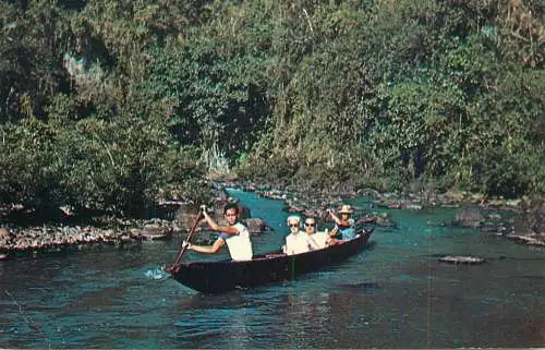 Navigation sailing vessels & boats themed postcard shooting the rapids of Pagsanjan