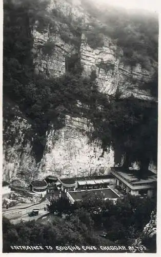 England Cheddar Entrance to Gough's Cave aerial view