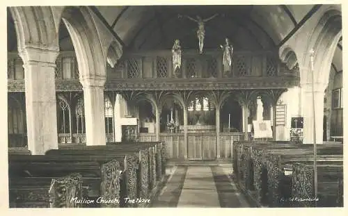 England Cornwall Mullion Church interior view - the Nave