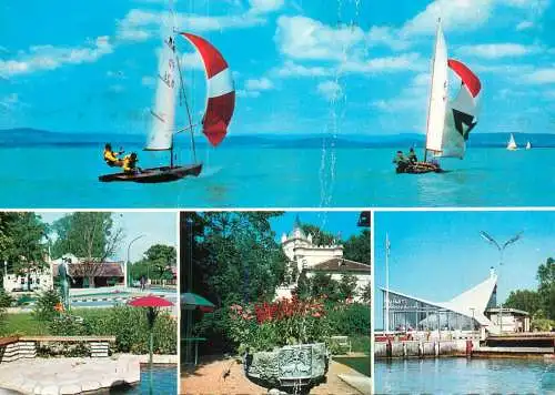 Navigation sailing vessels & boats themed postcard Budapest Balaton lake wind surf