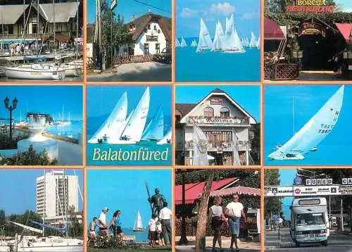 Navigation sailing vessels & boats themed postcard Hungary Balaton lake windsurf