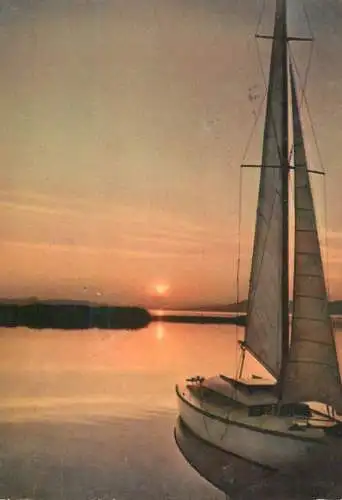 Navigation sailing vessels & boats themed postcard Hungary Balaton lake yachts