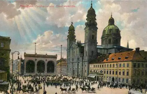 Germany Munchen Felderrnhalle. Theatinerkirche