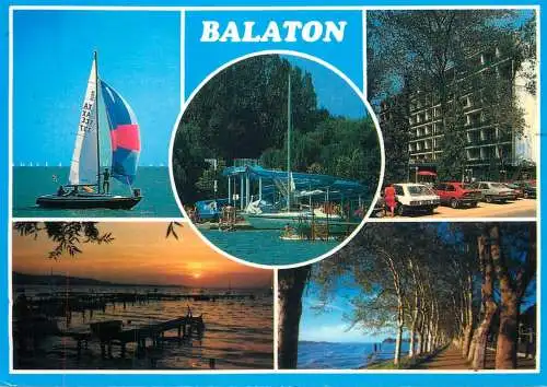 Navigation sailing vessels & boats themed postcard Hungary Balaton lake wind sail