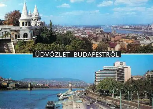Navigation sailing vessels & boats themed postcard Hungary Budapest Fisherman bastion Danube pier