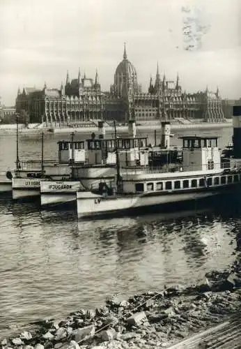 Navigation sailing vessels & boats themed postcard Hungary Budapest Parliament 1965