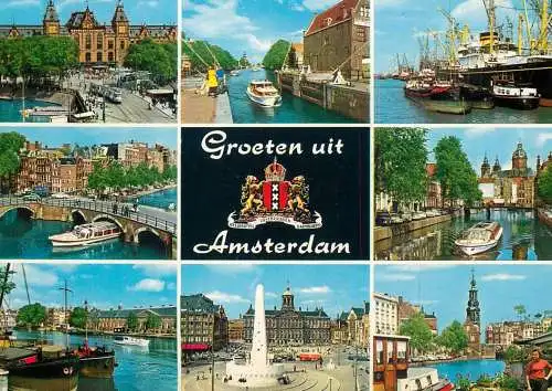 Navigation sailing vessels & boats themed postcard Amsterdam chanel cruise boat