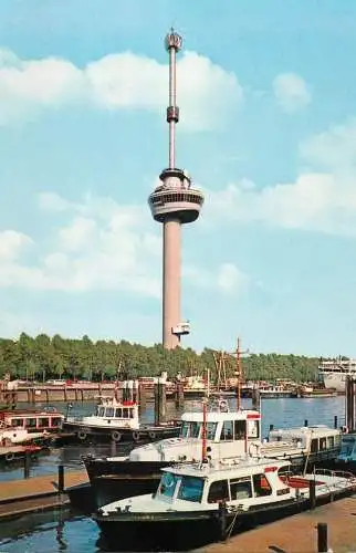 Navigation sailing vessels & boats themed postcard Rotterdam Space Tower harbour fishing boats