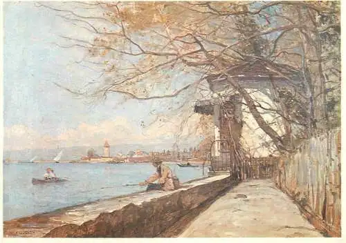 Navigation sailing vessels & boats themed postcard Lausanne la pouponniere l'abri