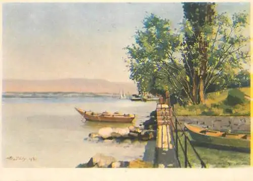 Navigation sailing vessels & boats themed postcard Daniel Ihly au bord du Leman