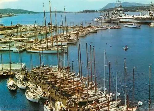 Navigation sailing vessels & boats themed postcard Toulon harbour 1976
