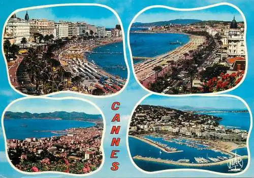 Navigation sailing vessels & boats themed postcard Cannes harbour coast beach