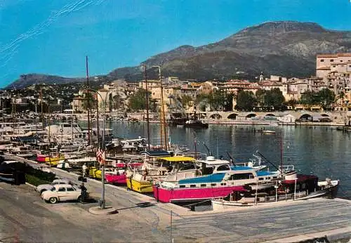 Navigation sailing vessels & boats themed postcard Menton harbour cote d' Azur yachts