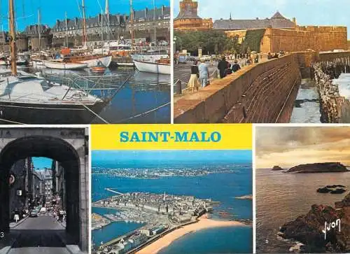 Navigation sailing vessels & boats themed postcard Saint Malo harbour yachts