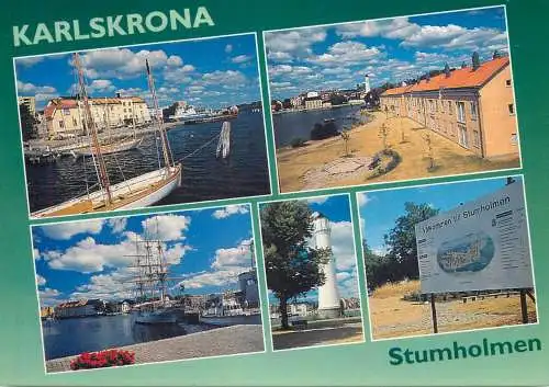Navigation sailing vessels & boats themed postcard Karlskrona lighthouse scooner fishing ship