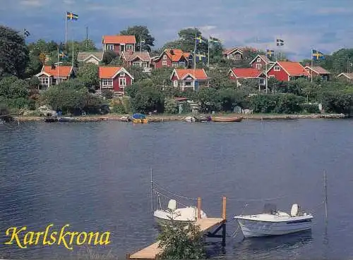 Navigation sailing vessels & boats themed postcard Karlskrona