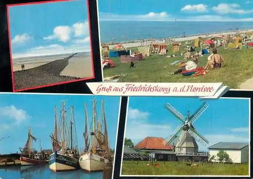 Navigation sailing vessels & boats themed postcard Friedricksborg Nordsee fishing vessel windmill
