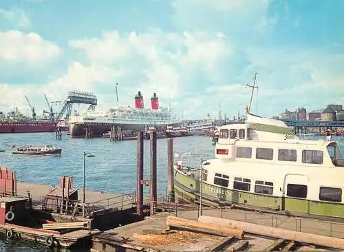 Navigation sailing vessels & boats themed postcard Hamburg harbour transport ship ocean liner