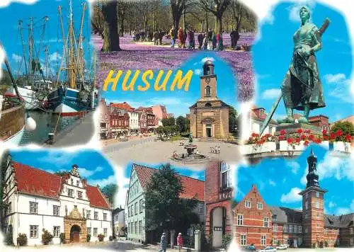 Navigation sailing vessels & boats themed postcard Husum fishing harbour