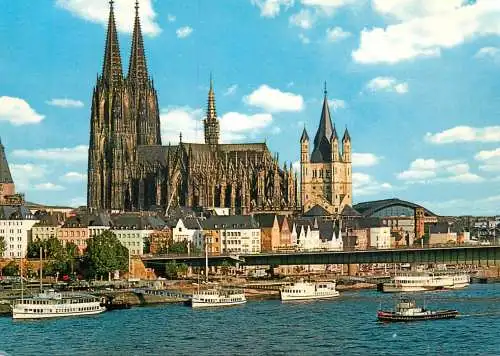 Navigation sailing vessels & boats themed postcard Koln am Rhein