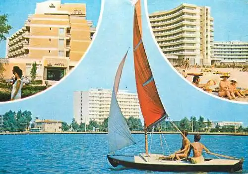 Navigation sailing vessels & boats themed postcard Mamaia