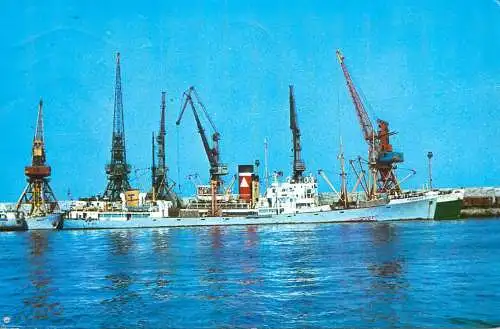 Navigation sailing vessels & boats themed postcard Romania Constanta harbour
