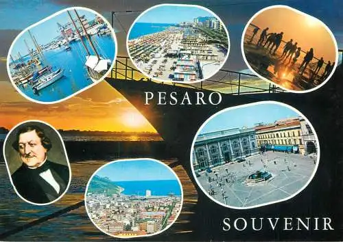 Navigation sailing vessels & boats themed postcard Pesaro harbour