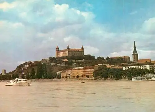 Navigation sailing vessels & boats themed postcard Bratislava castle