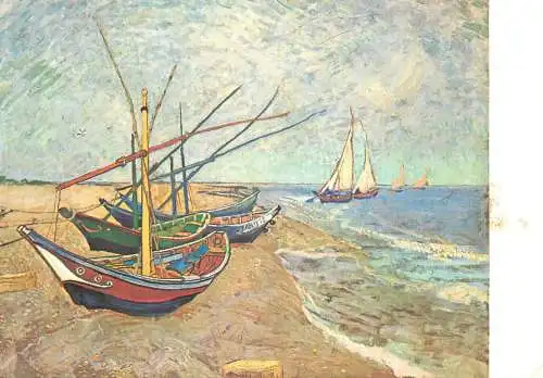 Navigation sailing vessels & boats themed postcard Vincent van Gogh boats on the beach
