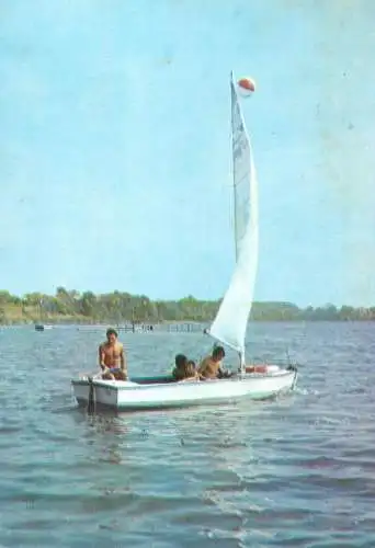 Navigation sailing vessels & boats themed postcard Romania Techirghiol lake
