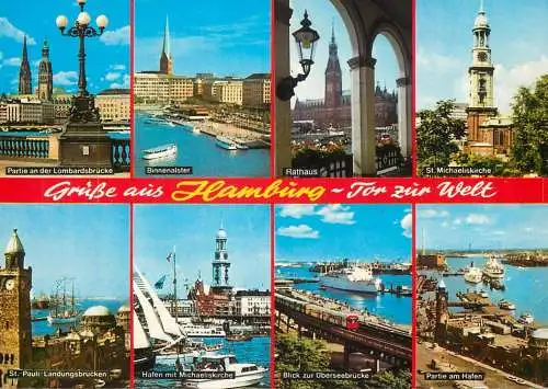 Navigation sailing vessels & boats themed postcard Hamburg cruise ship