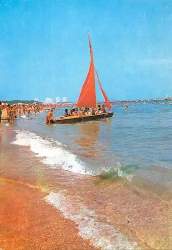 Navigation sailing vessels & boats themed postcard Romania Neptun resort beach