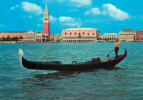 Navigation sailing vessels & boats themed postcard Venice gondola panorama