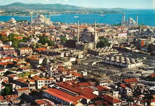 Navigation sailing vessels & boats themed postcard Istanbul Blue Mosque harbour