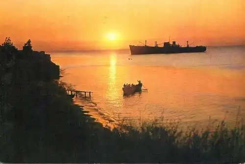 Navigation sailing vessels & boats themed postcard Romania Costinesti sunrise