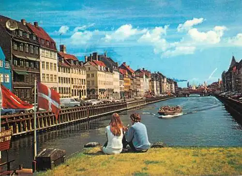 Navigation sailing vessels & boats themed postcard Copenhagen the new harbour
