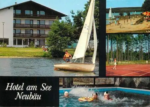 Navigation sailing vessels & boats themed postcard Hotel am See Neubau windsurf