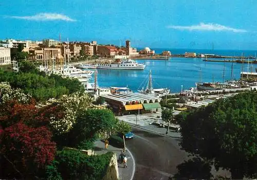Navigation sailing vessels & boats themed postcard Rhodes harbour