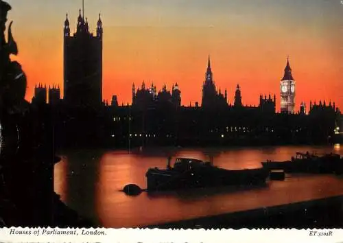 Navigation sailing vessels & boats themed postcard London Parliament coal barge
