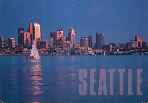 Navigation sailing vessels & boats themed postcard Seattle Washington yacht