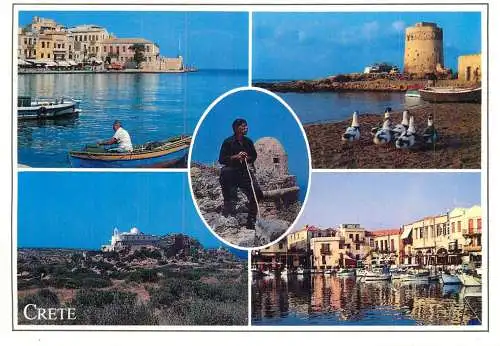 Navigation sailing vessels & boats themed postcard Crete fort boat harbour