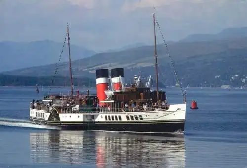 Navigation sailing vessels & boats themed postcard Waverley approaching Greenocl