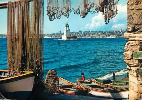 Navigation sailing vessels & boats themed postcard Istanbul Leander tower