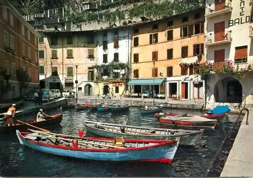 Navigation sailing vessels & boats themed postcard Limone Lago di Garda harbour