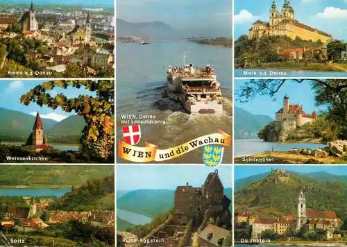 Navigation sailing vessels & boats themed postcard Wien und die Wachau pleasure cruise