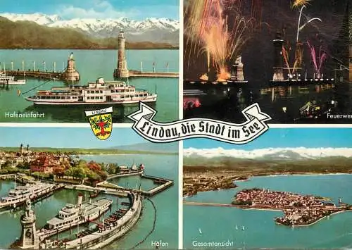 Navigation sailing vessels & boats themed postcard Lindau lighthouse