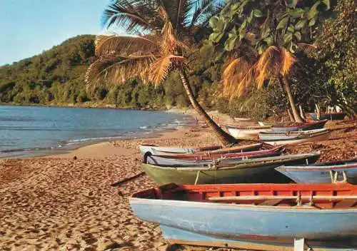 Navigation sailing vessels & boats themed postcard fishing boat on beach