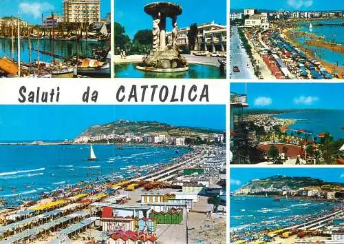 Navigation sailing vessels & boats themed postcard Cattolica beach harbour